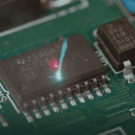 commarker engraving an electronic part