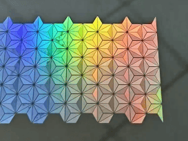 Iridescent laser engrave pattern with different angle