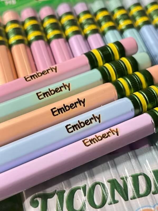 laser engrave pencils