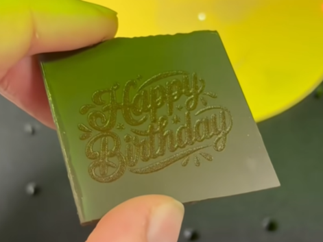 UV laser engrave chocolate
