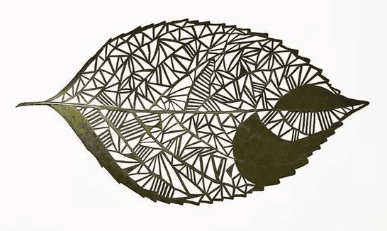 Geometric patterns' leaf carving made with ComMarker Omni X UV laser engraver