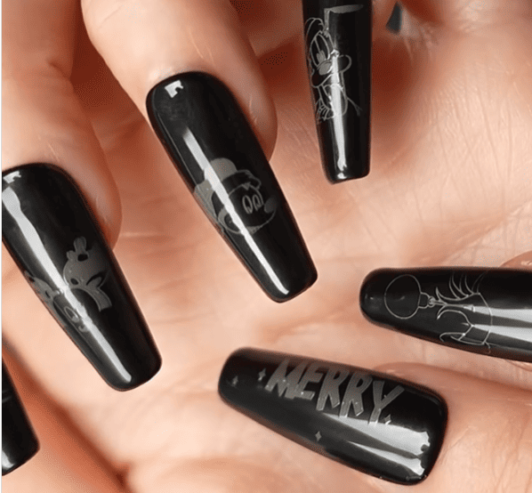 laser engraved black nail blanks