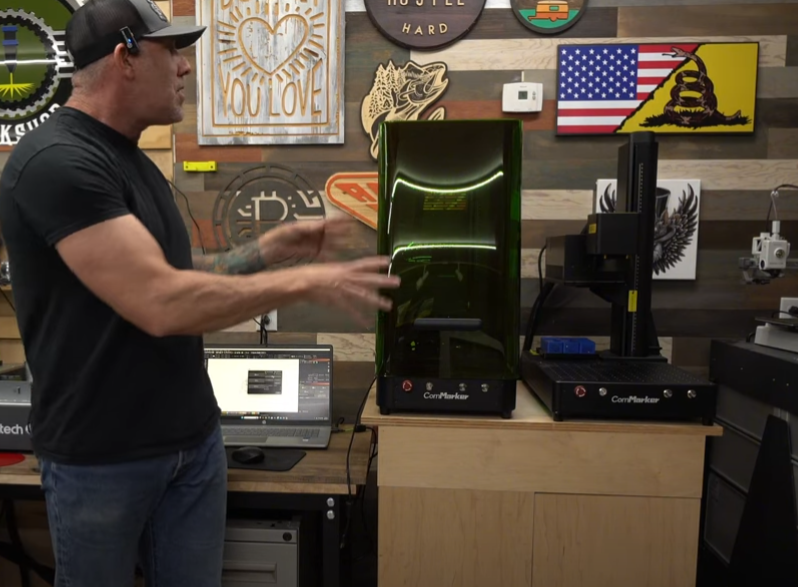 laser engraver in use