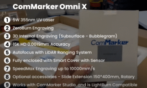 Key Features of the ComMarker Omni X UV Laser Engraver