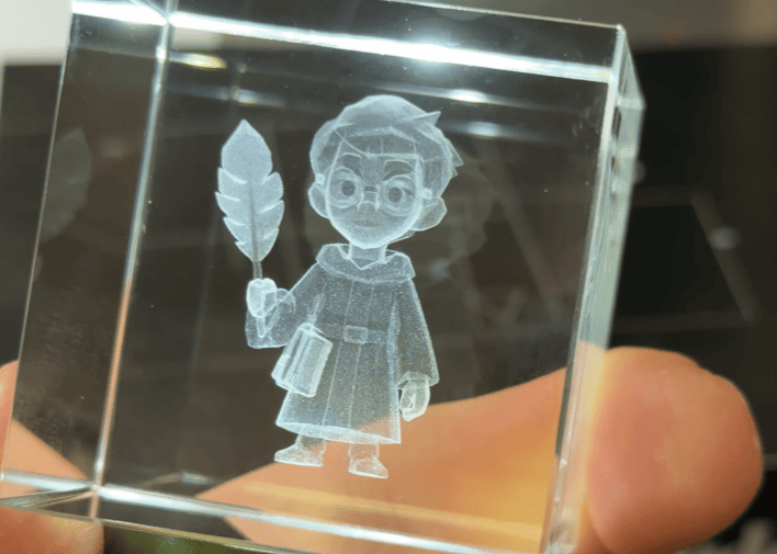 3d subsurfac engraving with UV laser engraver