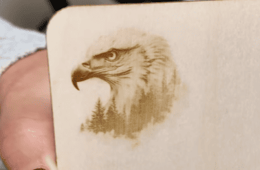UV laser engrave wood photo