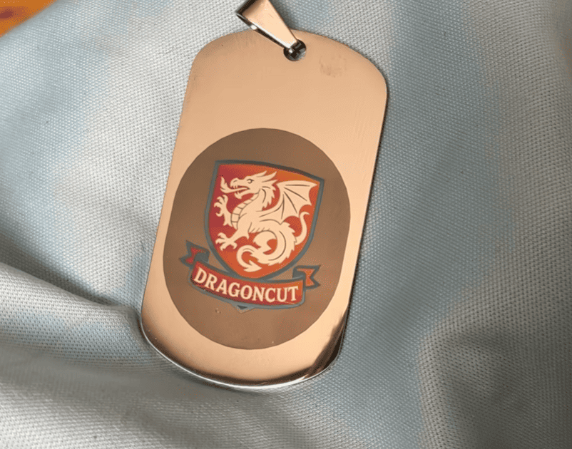 color engraved stainless steel with UV laser engraver