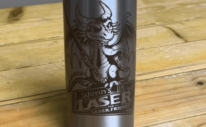 stainless steel tumbler engraved with UV laser engraver