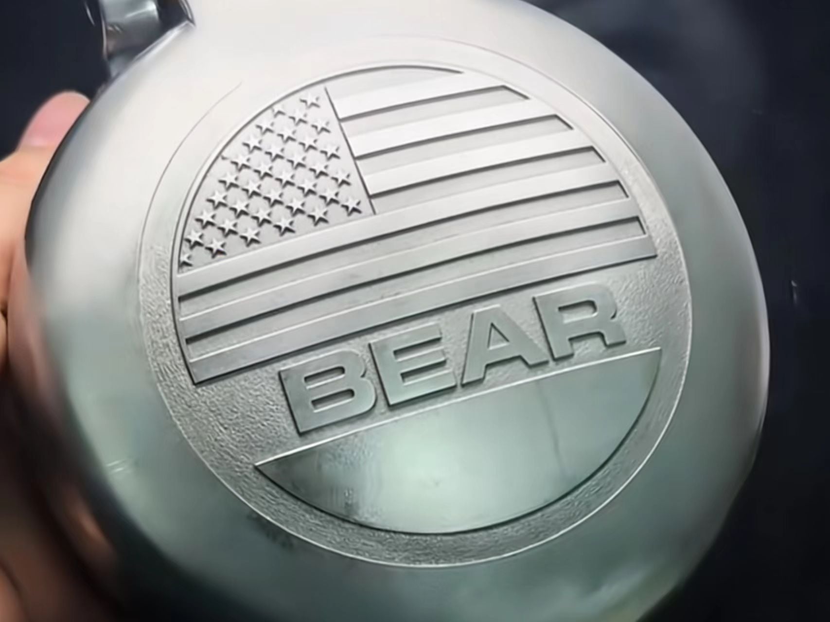 custom laser-engraved motorcycle fuel tank cap with 3D design