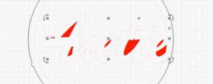 choose small areas on jewery design in lightburn for hallow engraving