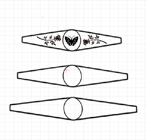 design on saddle ring band template in laser engraving software