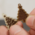 fiber laser engraver engrave and cut brass to make earrings