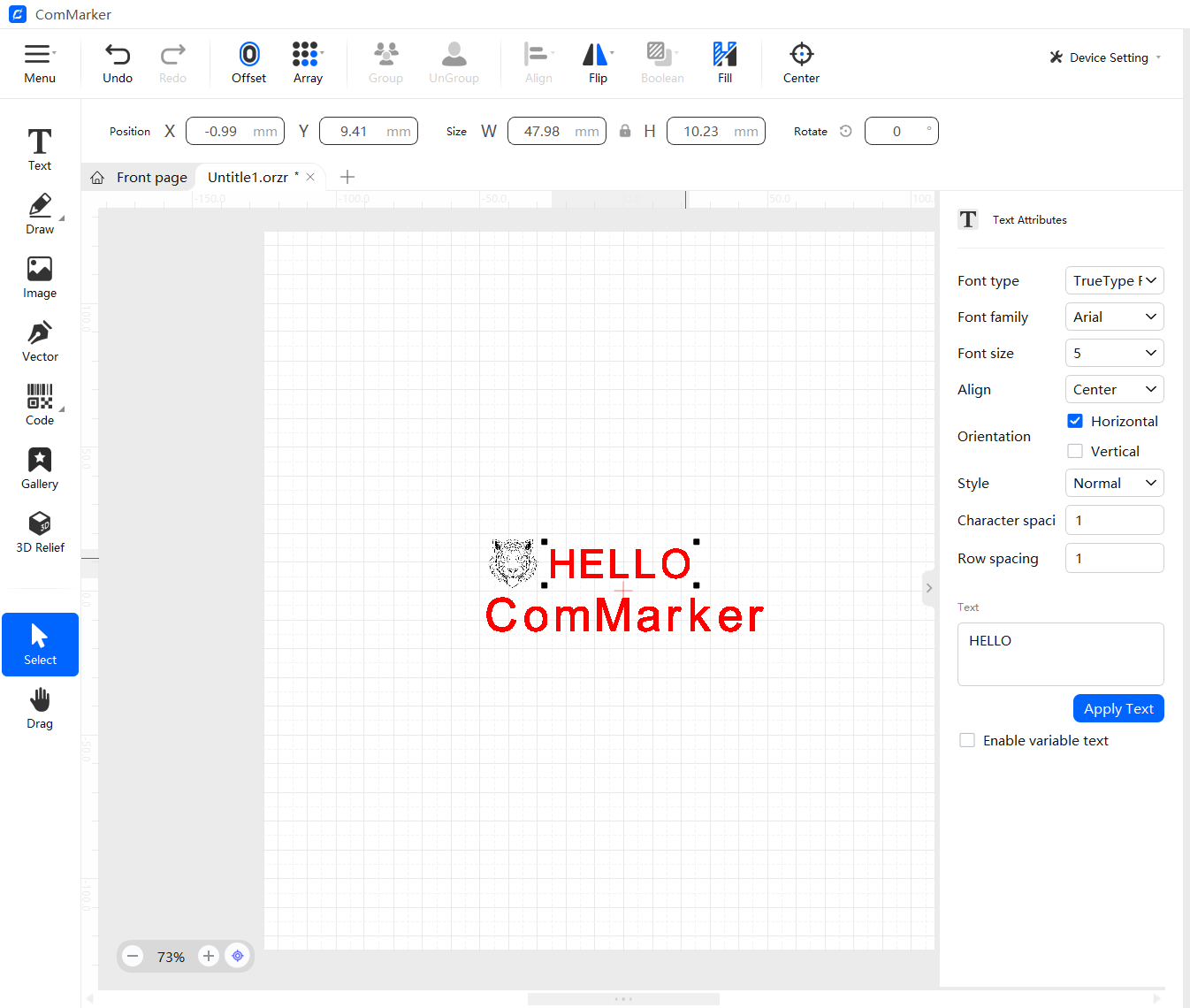 importing laser engraving design into ComMarker Studio laser engraving software