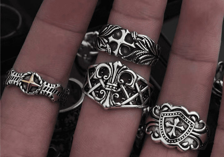 fiber laser engraved metal rings with polished finish