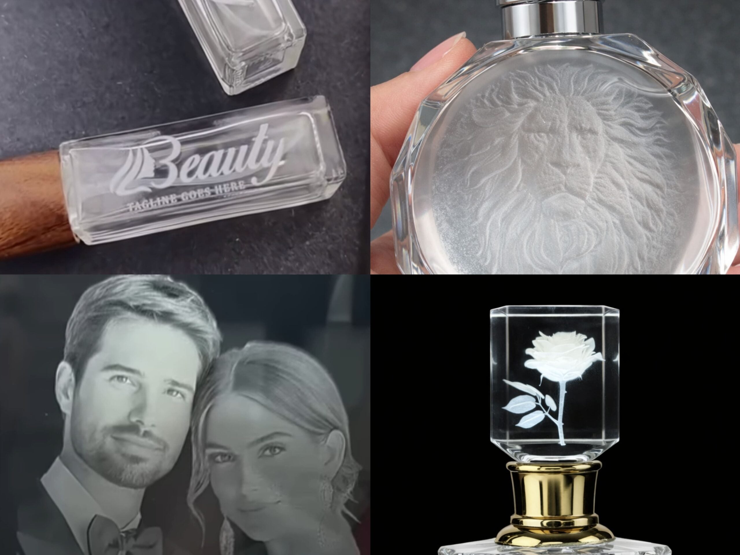 UV laser engrave perfume bottles