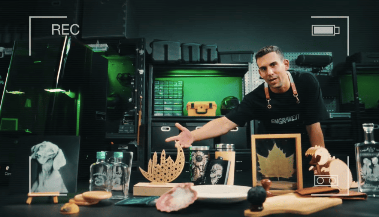 ComMarker Omni X UV laser engraver in a studio