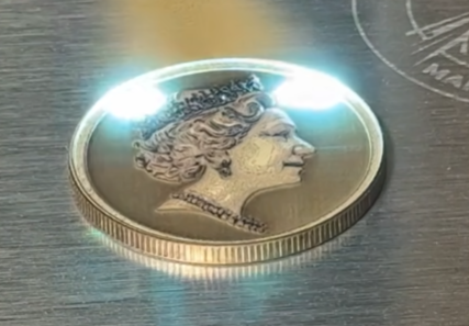 laser engrave coin