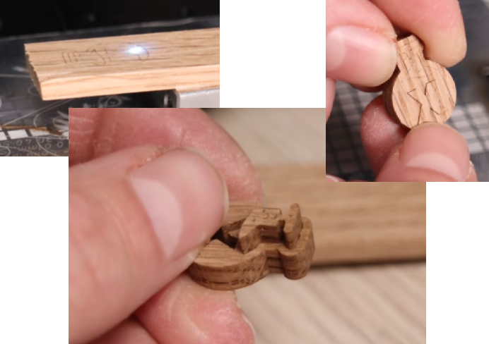 5mm oak wood laser cutting