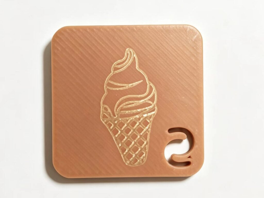 UV laser engrave PLA