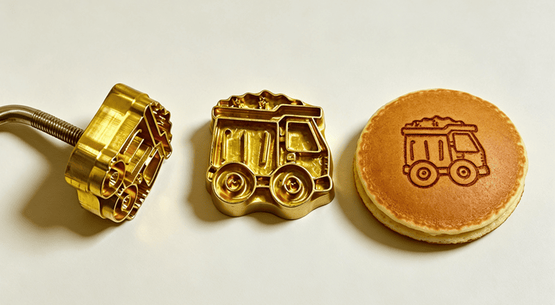 Custom Branding Iron made with fiber laser engraver used on cake