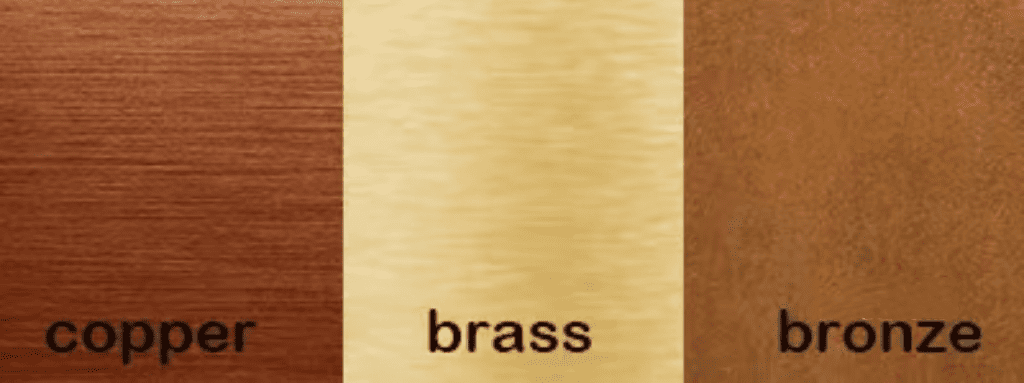 brass bronze and copper