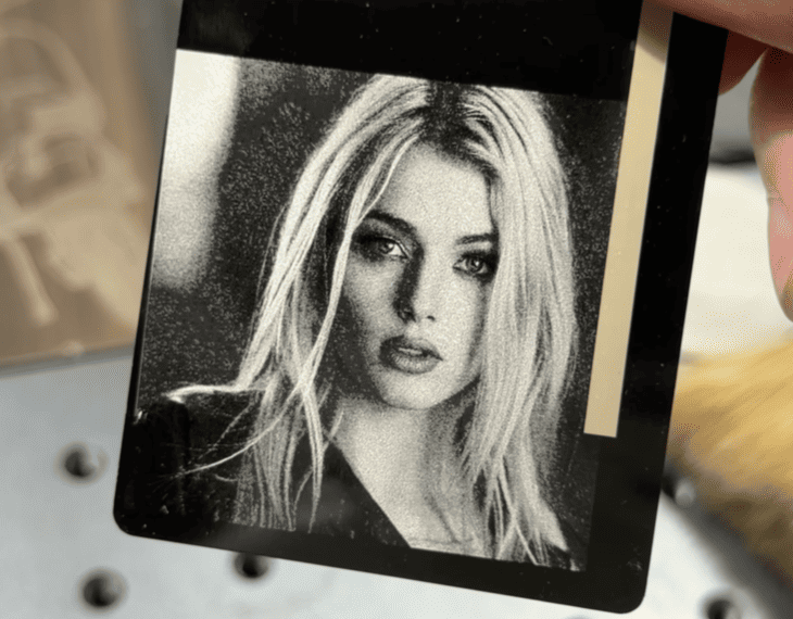 laser engraved metal business card