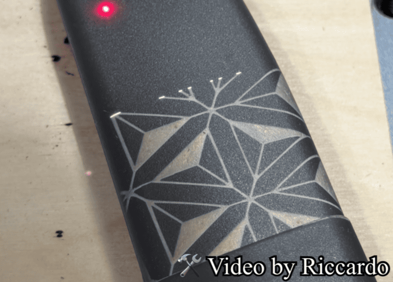 laser engraving in progress