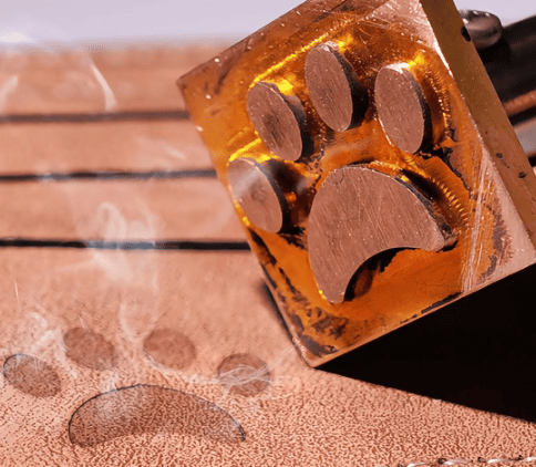 custom branding iron used on leather