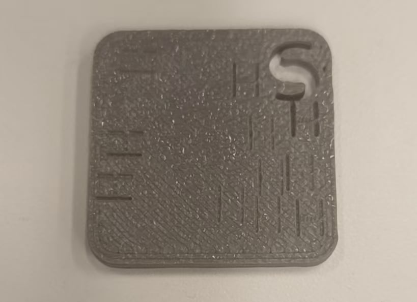 CO2 laser engrave PLA result