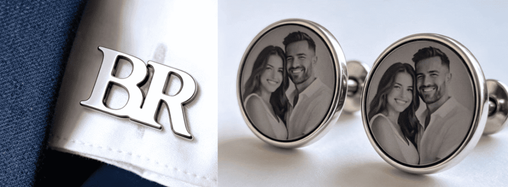 Custom Cufflinks with fiber laser engraver