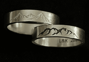 laser engraved silver rings