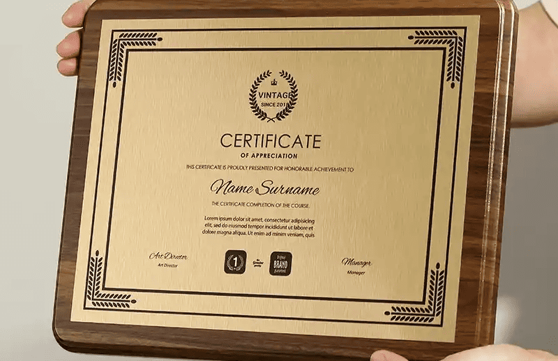 laser mark wood plaque