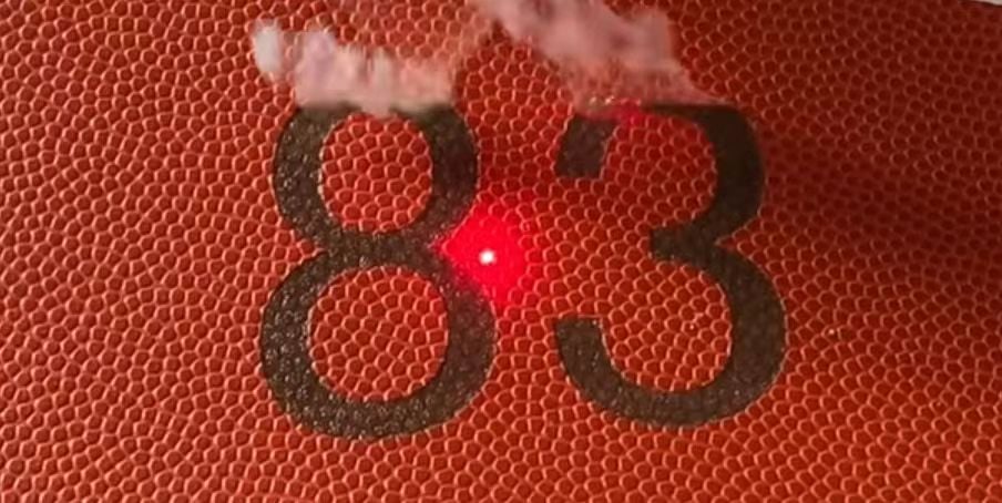 laser engrave number on leather