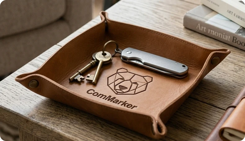 Laser engraved leather Custom Dice Trays