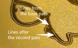 the different laser engrave effect between 2 laser engraving passes