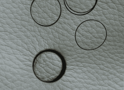 failed laser cutting PU leather