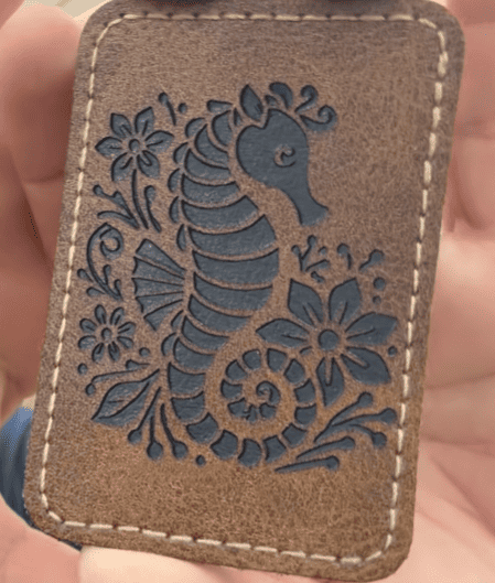 leather patch laser engrave