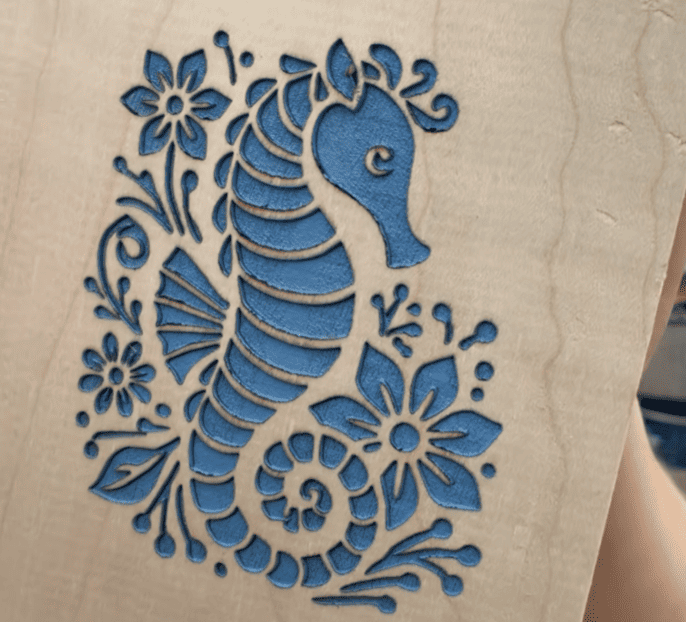 painted filled pattern on wood