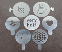 laser cut metal stencil for coffee
